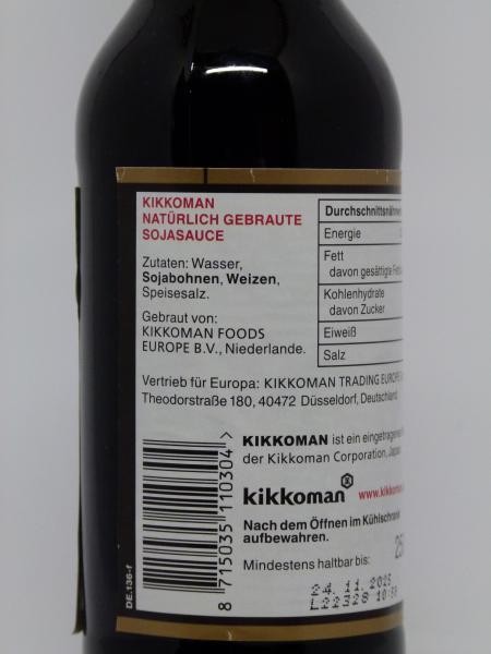 Kikkoman Sojasauce, Nettogewicht 250ml